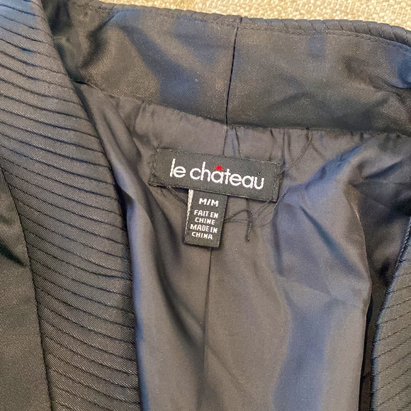 Le Chateau Bolero style satin black cropped jacket Size Medium - Picture 5 of 5